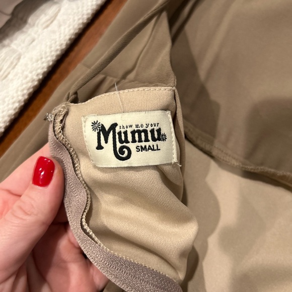 Show Me Your MuMu Dresses & Skirts - Godshaw Godess Gown in Dune Chiffon